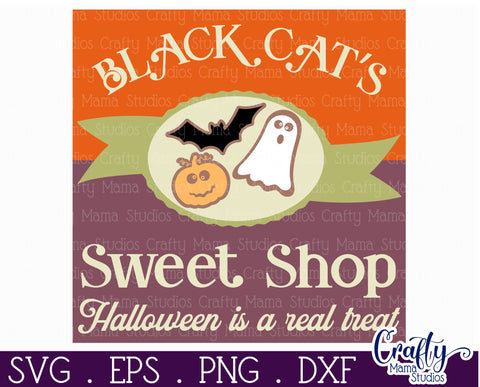 Retro Halloween Sign Svg, Halloween Is A Real Treat SVG Crafty Mama Studios 