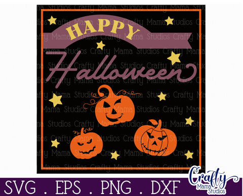 Retro Halloween Sign Svg, Happy Halloween Old Style Design SVG Crafty Mama Studios 