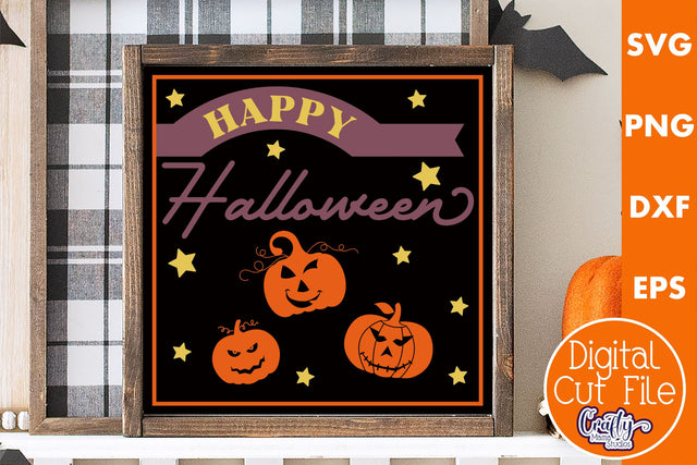 Retro Halloween Sign Svg, Happy Halloween Old Style Design SVG Crafty Mama Studios 
