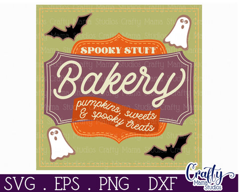 Retro Halloween Sign Svg, Pumpkins Sweets And Spooky Treats SVG Crafty Mama Studios 