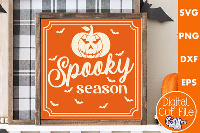 Retro Halloween Sign Svg, Spooky Season Old Style Design SVG Crafty Mama Studios 