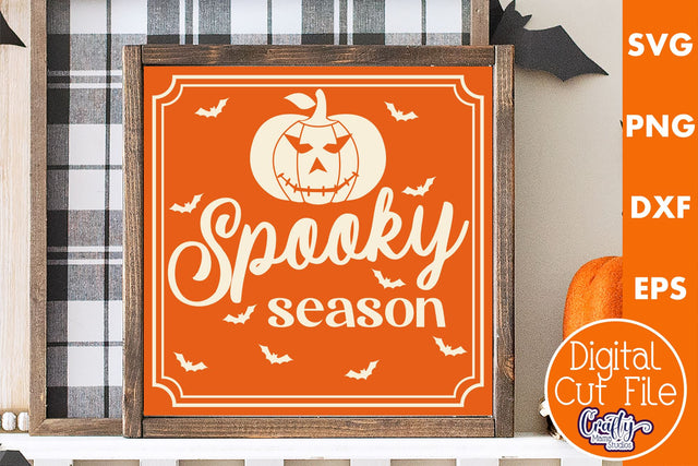 Retro Halloween Sign Svg, Spooky Season Old Style Design SVG Crafty Mama Studios 