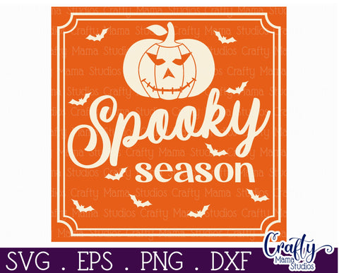 Retro Halloween Sign Svg, Spooky Season Old Style Design SVG Crafty Mama Studios 
