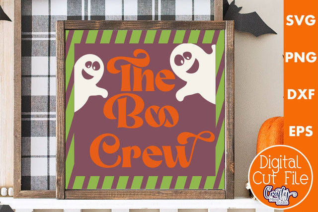 Retro Halloween Sign Svg, The Boo Crew Old Style Design SVG Crafty Mama Studios 