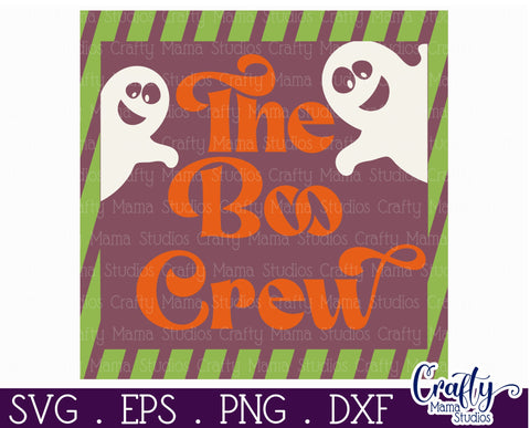 Retro Halloween Sign Svg, The Boo Crew Old Style Design SVG Crafty Mama Studios 