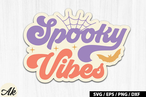Retro Halloween Stickers Bundle SVG akazaddesign 