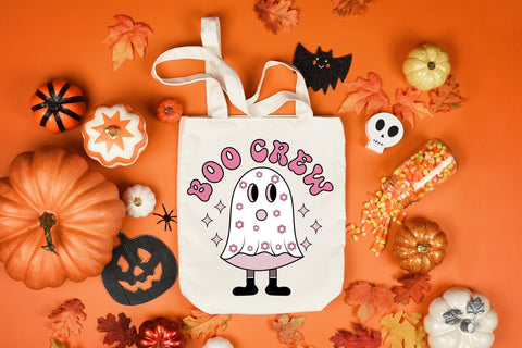 Retro Halloween Sublimation - Boo Crew PNG Sublimation CraftLabSVG 