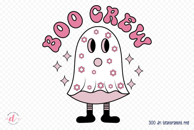 Retro Halloween Sublimation - Boo Crew PNG Sublimation CraftLabSVG 