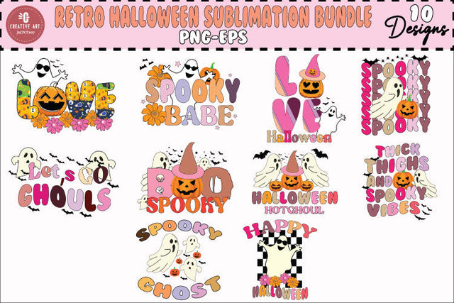 Retro Halloween Sublimation Bundle Sublimation jacpot007 