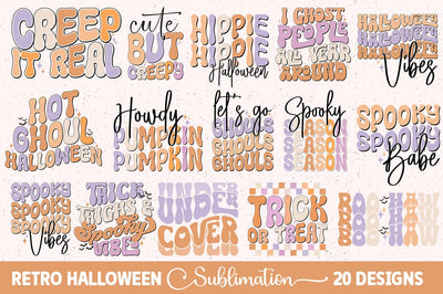 Retro Halloween Sublimation Bundle SVG fokiira 