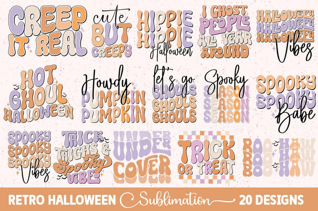 Retro Halloween Sublimation Bundle SVG fokiira 