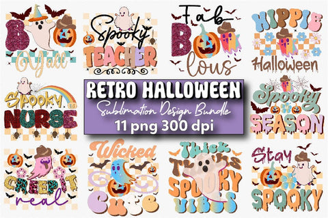 Retro Halloween Sublimation Design Bundle Sublimation SVGArt 
