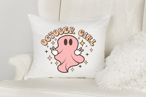 Retro Halloween Sublimation | October Girl PNG Sublimation CraftLabSVG 