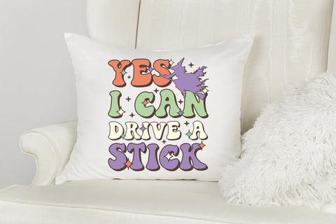 Retro Halloween Sublimation - Yes I Can Drive a Stick Sublimation CraftLabSVG 