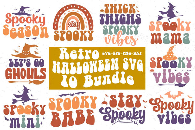 Retro Halloween SVG Bundle, Halloween Retro Svg, Halloween Svg, Png, Halloween Shirt Svg, Spooky Vibes Svg, Svg Cricut, Png Sublimation SVG Svgcraft 
