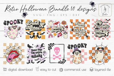 Retro Halloween SVG Bundle | Spooky Halloween 10 Cut Files SVG OrangeBrushStudio 