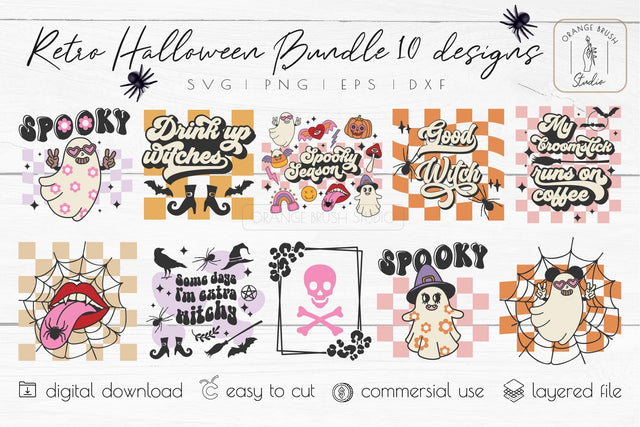 Retro Halloween SVG Bundle | Spooky Halloween 10 Cut Files SVG OrangeBrushStudio 