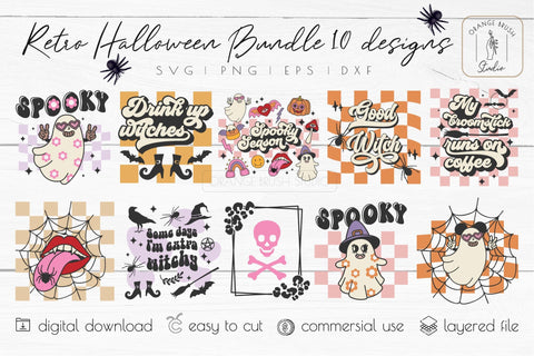 Retro Halloween SVG Bundle | Spooky Halloween 10 Cut Files SVG OrangeBrushStudio 