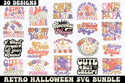 Retro Halloween SVG Bundle SVG akazaddesign 