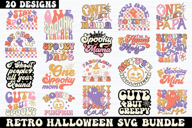 Retro Halloween SVG Bundle SVG akazaddesign 