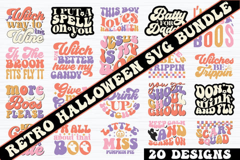 Retro Halloween SVG Bundle SVG akazaddesign 