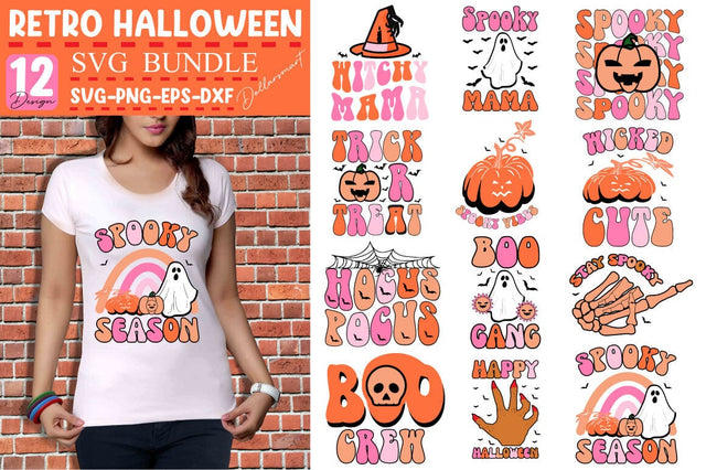 Retro Halloween Svg Bundle SVG Angelina750 