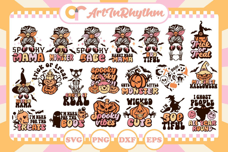 Retro Halloween SVG bundle SVG Artinrhythm shop 