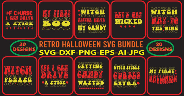 RETRO-HALLOWEEN-SVG-BUNDLE SVG Syaman 