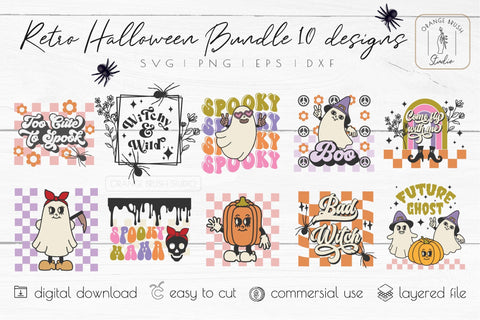Retro Halloween SVG Bundle | Witch Funny Quotes 10 Cut Files SVG OrangeBrushStudio 