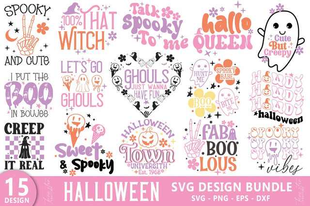 Retro Halloween SVG Bundle, Witch SVG Design SVG FiveStarCrafting 