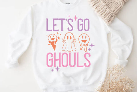 Retro halloween SVG Design, Lets go ghouls SVG FiveStarCrafting 
