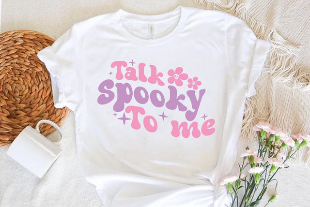 Retro halloween SVG Design, talk spooky to me SVG FiveStarCrafting 