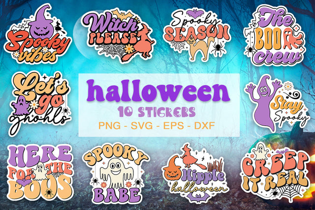 Retro Halloween SVG Sticker Bundle SVG etcify 