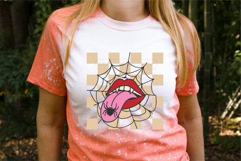 Retro Halloween SVG Vampire Teeth And Spider Web Svg Design SVG OrangeBrushStudio 