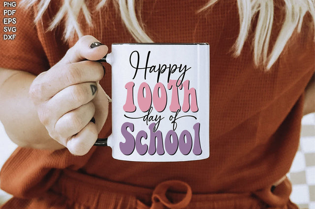 Retro Happy 100Th Day Of School Vol-1 Sublimation Creativeart88 