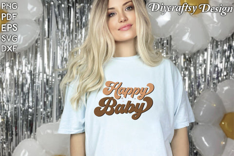Retro Happy Baby Sublimation Vol-1 Sublimation Creativeart88 