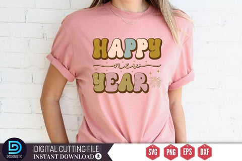 Retro Happy New Year SVG Bundle SVG DESIGNISTIC 