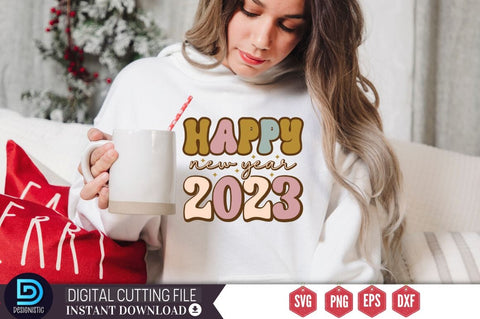 Retro Happy New Year SVG Bundle SVG DESIGNISTIC 