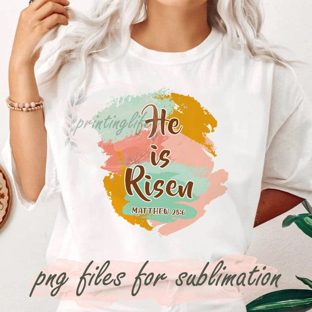 Retro He Is Risen Png, Christian Png, Religion Design Png, Faith Sublimation Png, Bible Verse Easter Design Png, Instant Download Sublimation PrintingLife 