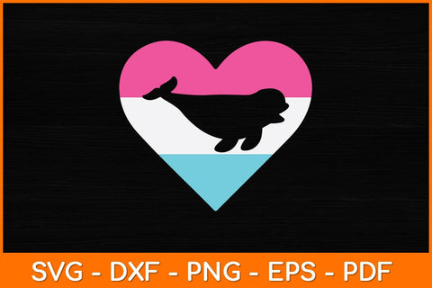 Retro Heart Beluga Whale Svg Design SVG artprintfile 