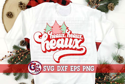 Retro Heaux Heaux Heaux Christmas Trees SVG DXF EPS PNG SVG Greedy Stitches 
