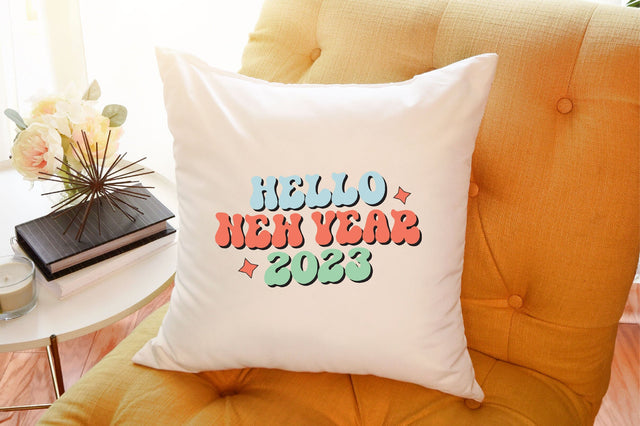 Retro hello new year 2023 SVG SVGista 