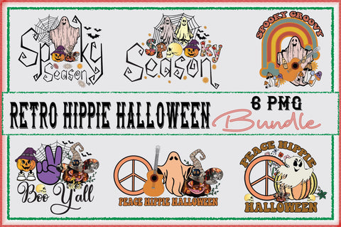 Retro Hippie Halloween Bundle Sublimation Creativeart88 