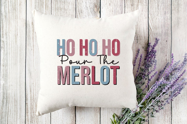 Retro Ho ho ho pour me merlot Design SVG SVGista 