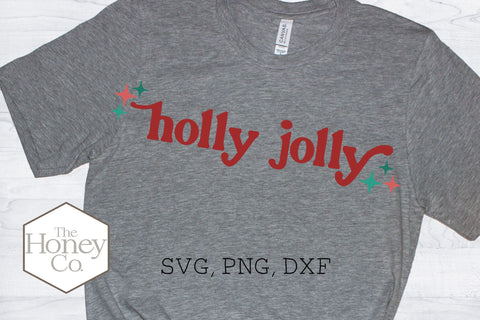 Retro Holly Jolly SVG Cut File Hand Lettered Christmas SVG The Honey Company 