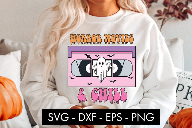 Retro Horror Movies And Chill SVG Cut File PNG Sublimation SVG Freeling Design House 