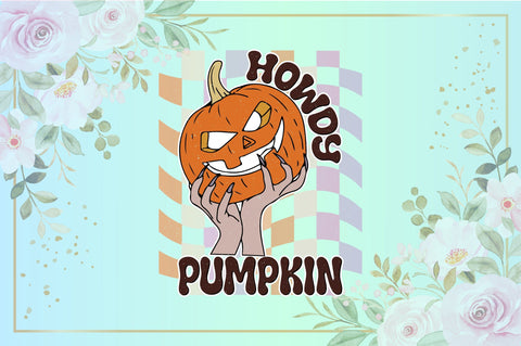 Retro Howdy Pumpkin Sublimation Sublimation Creativeart88 