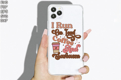Retro I Run On Iced Coffee And Sarcasm Svg Vol-1 SVG Creativeart88 