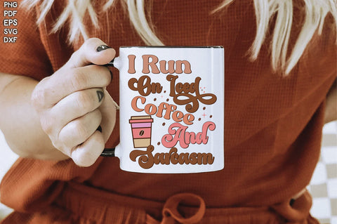 Retro I Run On Iced Coffee And Sarcasm Svg Vol-1 SVG Creativeart88 