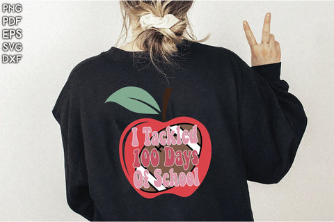 Retro i Tackled 100 Days Of School Sublimation Creativeart88 